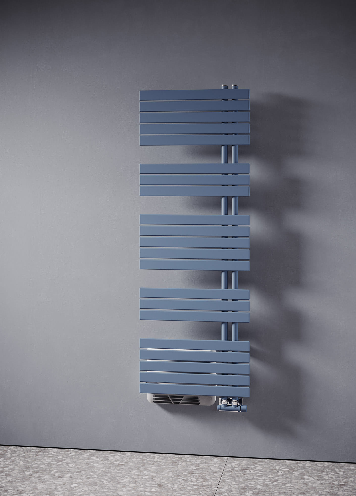 Soul s Air Mix, Hight 1540 mm, Lenght 450 mm, , with air diffuser, Matt Blue Dove - RAL 5014